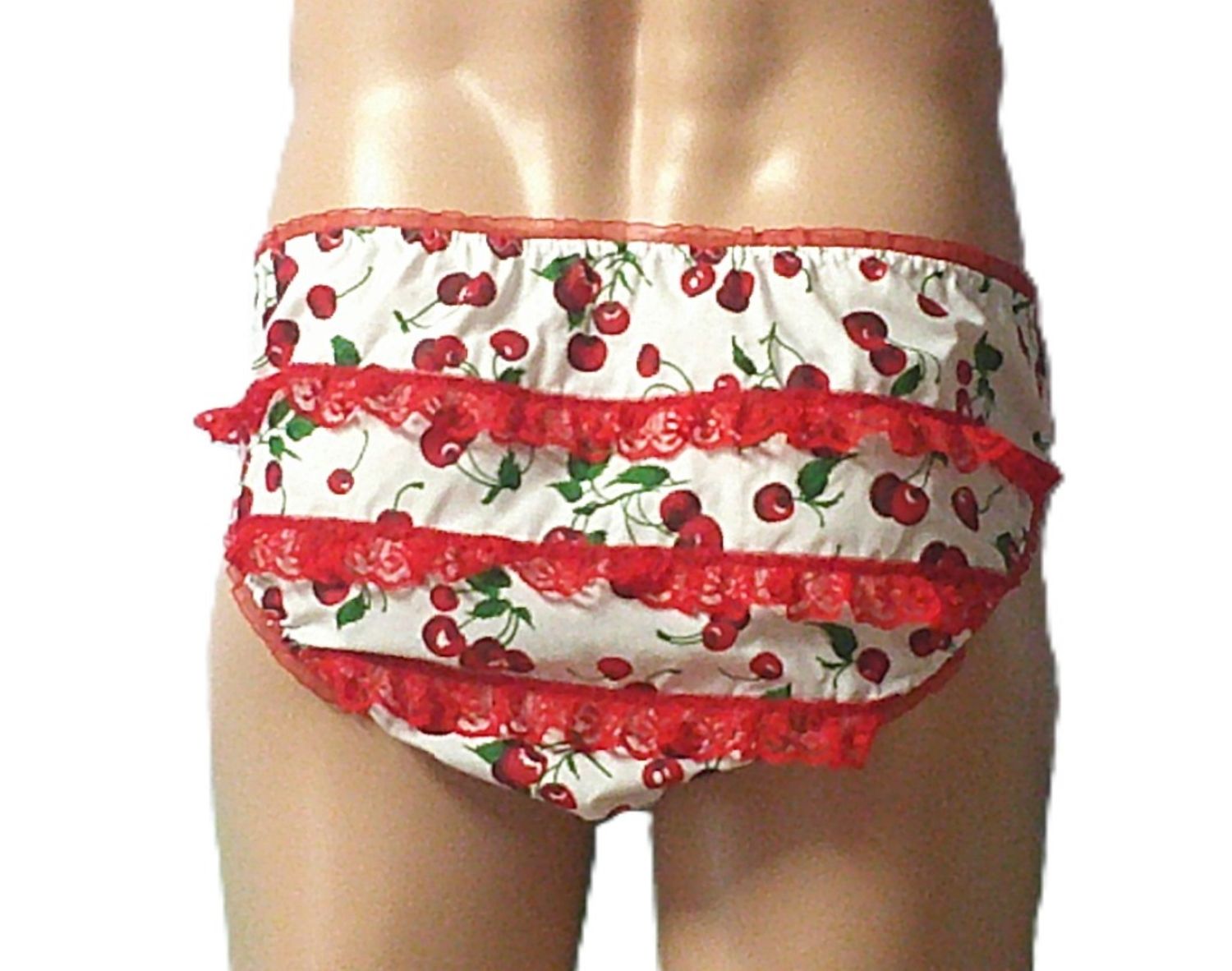 Juvenile Cotton French Cut High Leg, Medium Man Front, Spaced Lace and Picot Trim