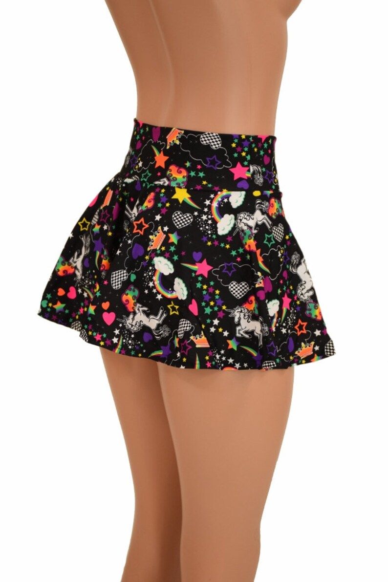 Nylon Spandex Prints Twirl Skirt for Adults