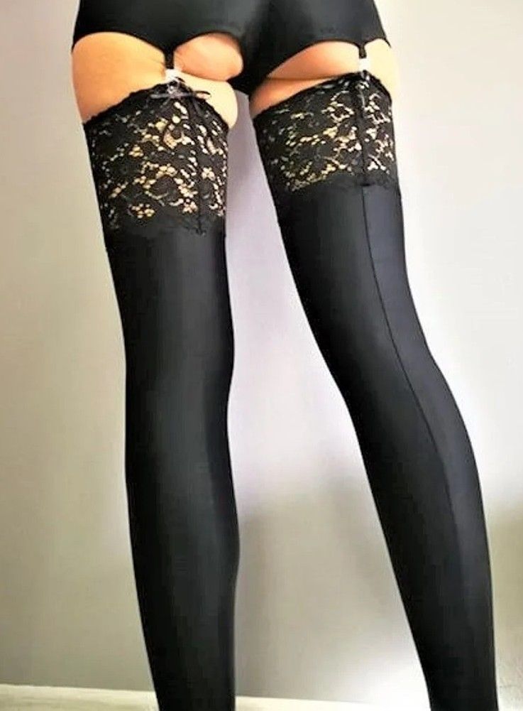 Nylon Spandex Lace Top Nylons