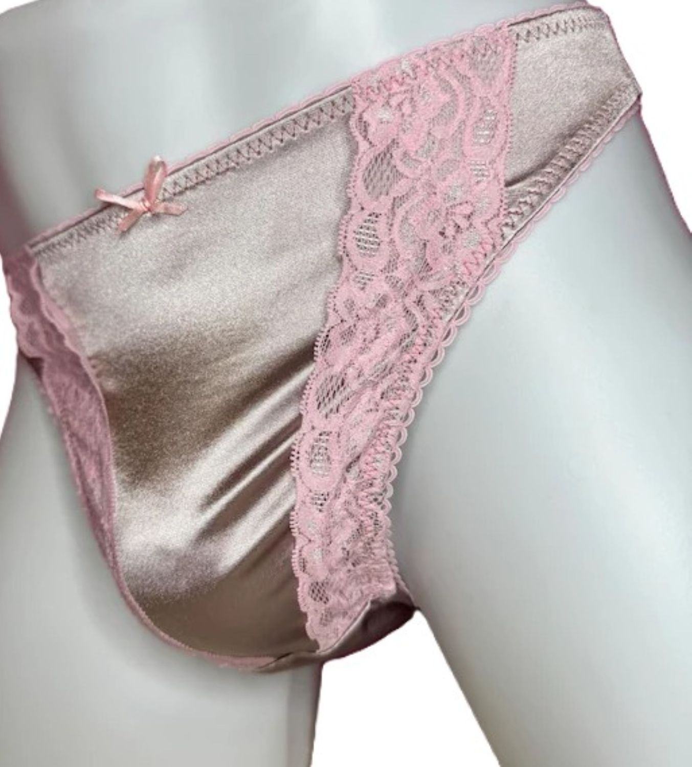 Satin Spandex Front-Lace Floral Prints French Cut High Leg Panty