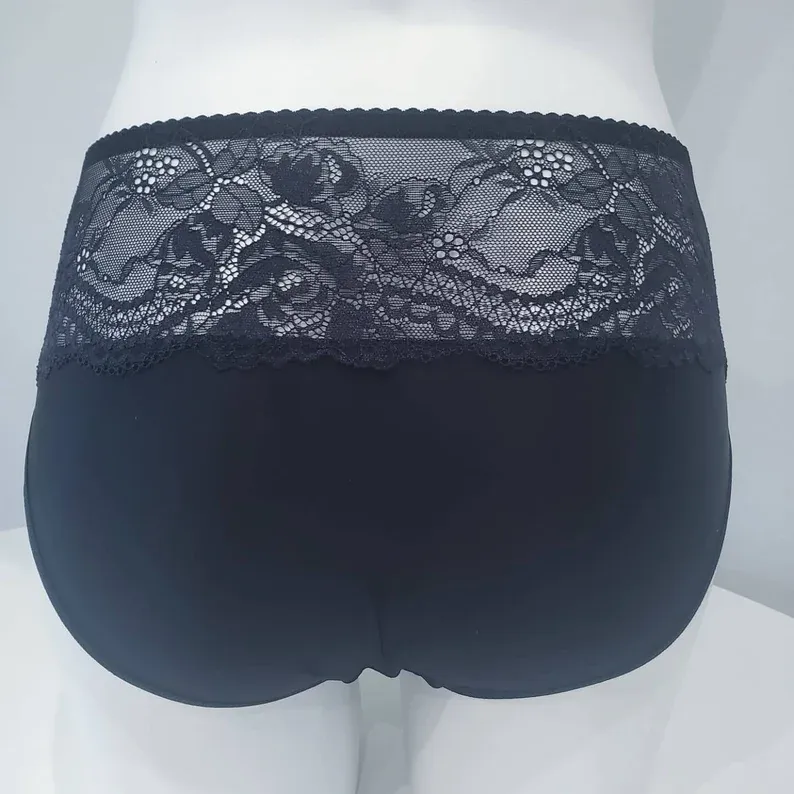 Nylon Spandex and Lace Man Brief, Lace Sides and Upper Back