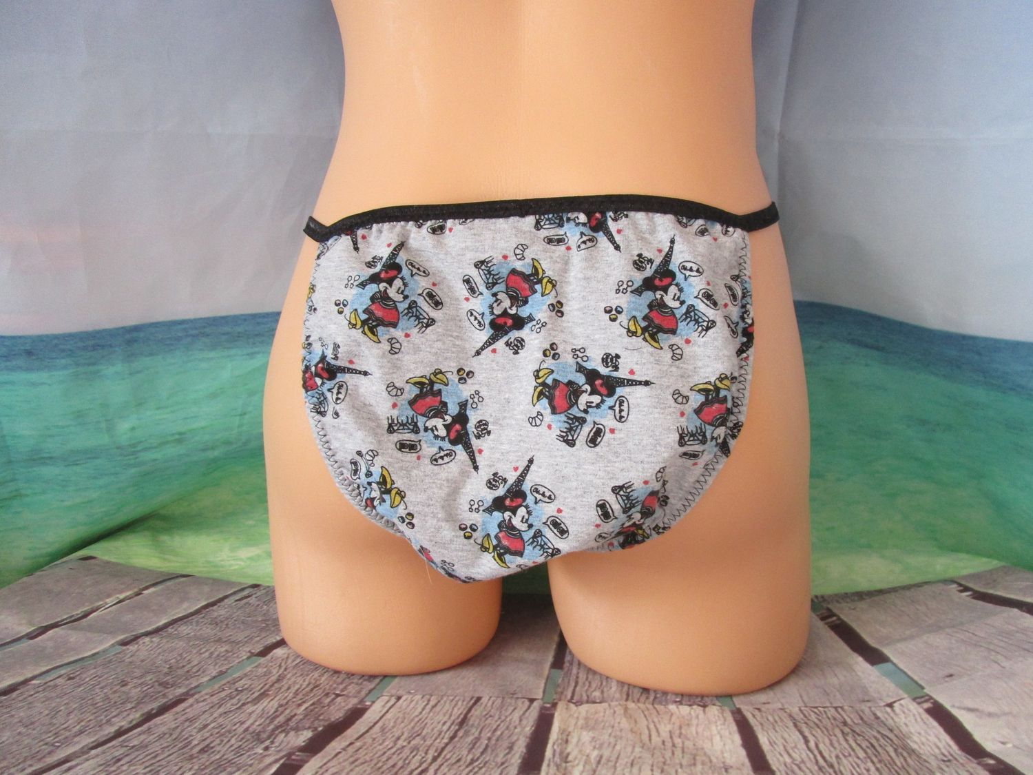 Cotton Knit Prints String Bikini, Classic Rear, Medium Man Front