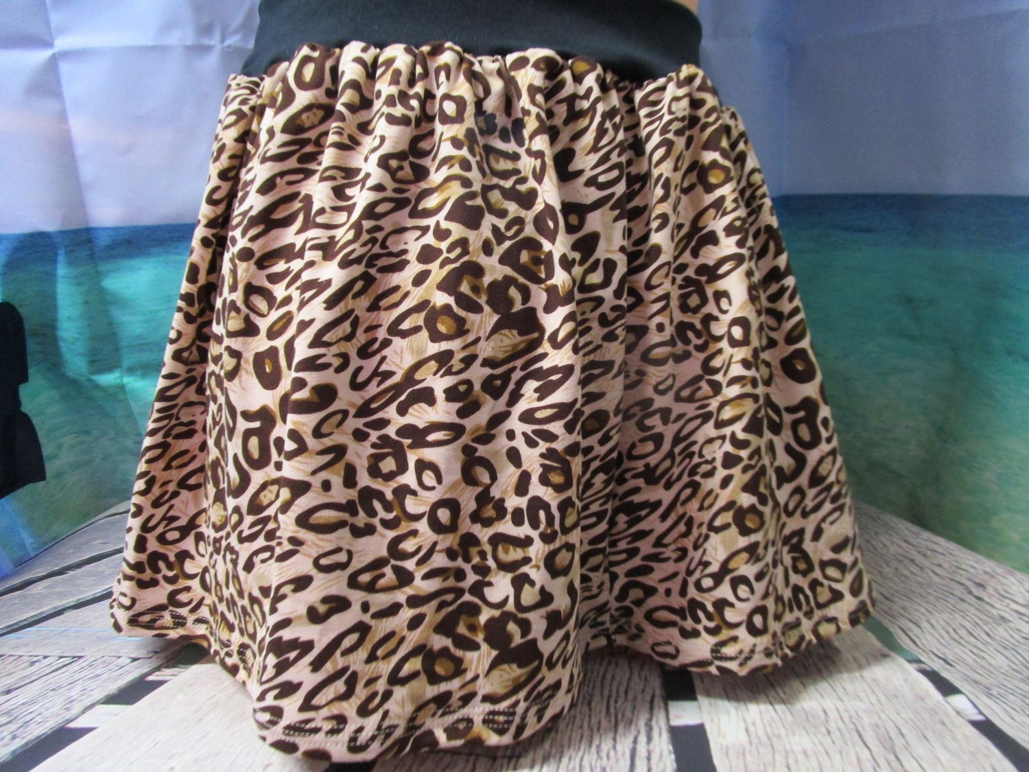Cotton Knit Prints Skirt, Knit Band