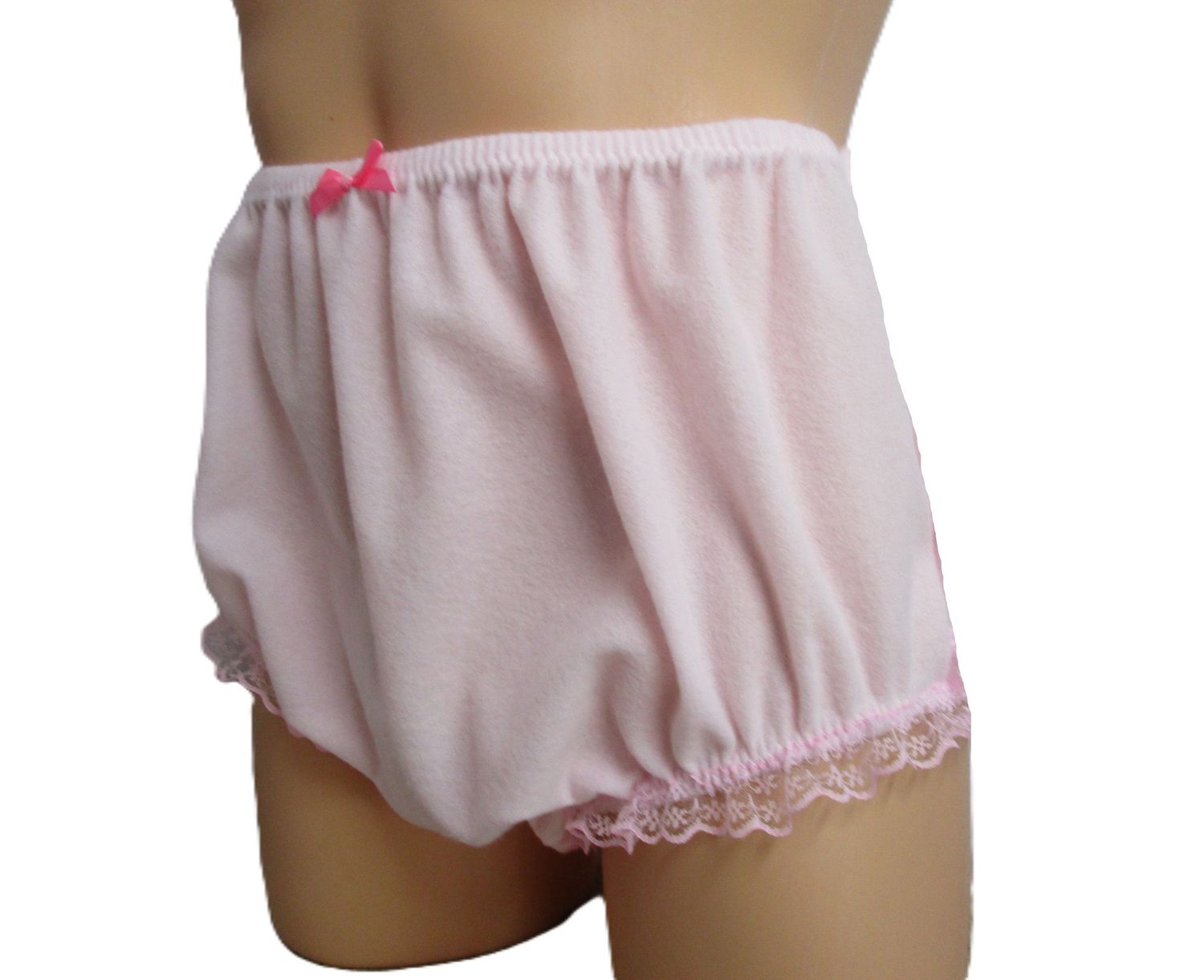 Brushed Tricot Sissy-Style, 8&quot; High Waisted Panties, Lace Legs