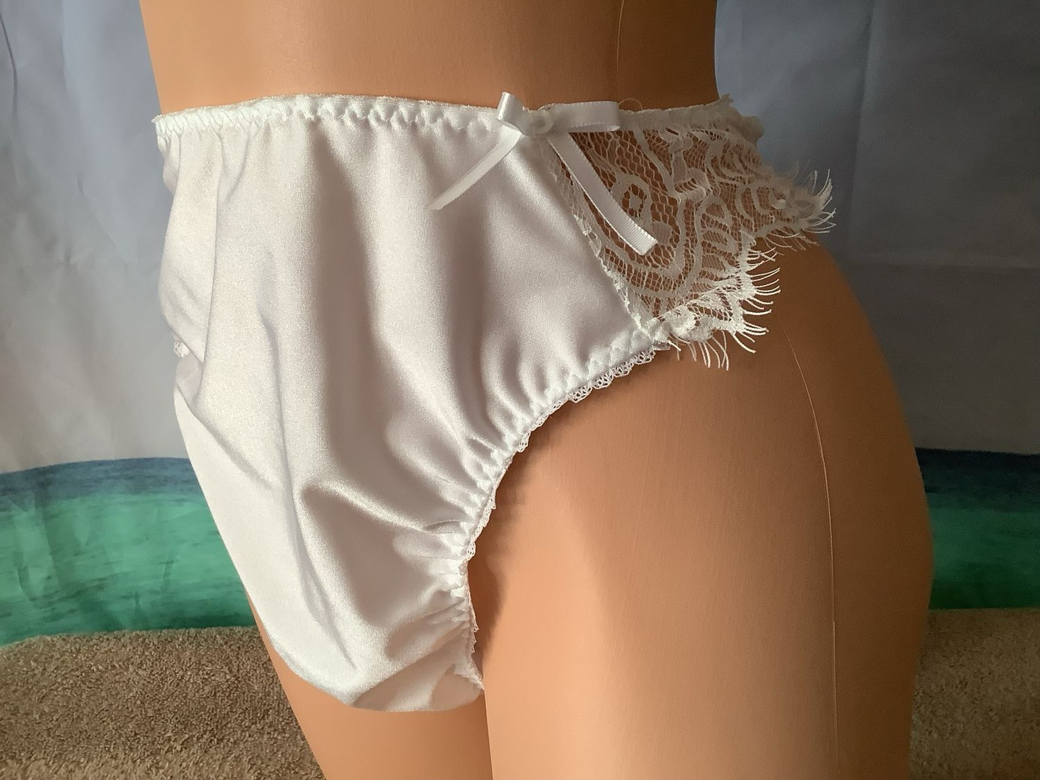 Nylon Spandex w/Eyelash Lace Sides, Medium Flat Front Man Thong