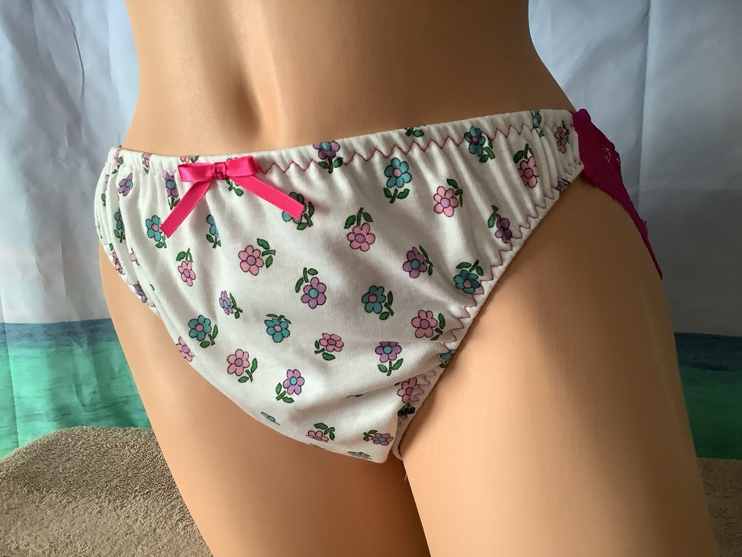 Cotton Knit &amp; Victorian Lace Man Bikini