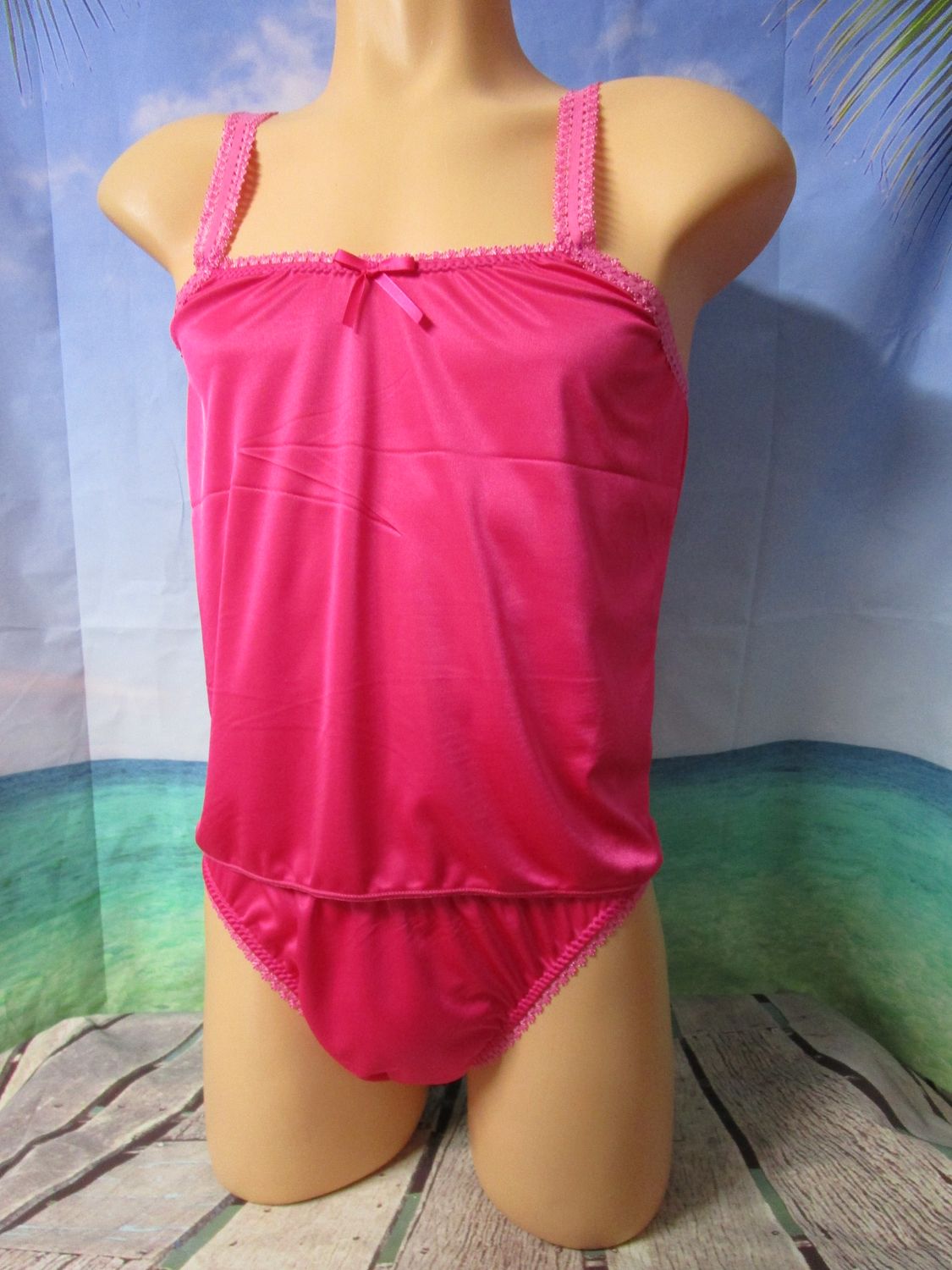 Poly Knit Teddy for Men, High Leg Openings, Now with Adjustable Straps