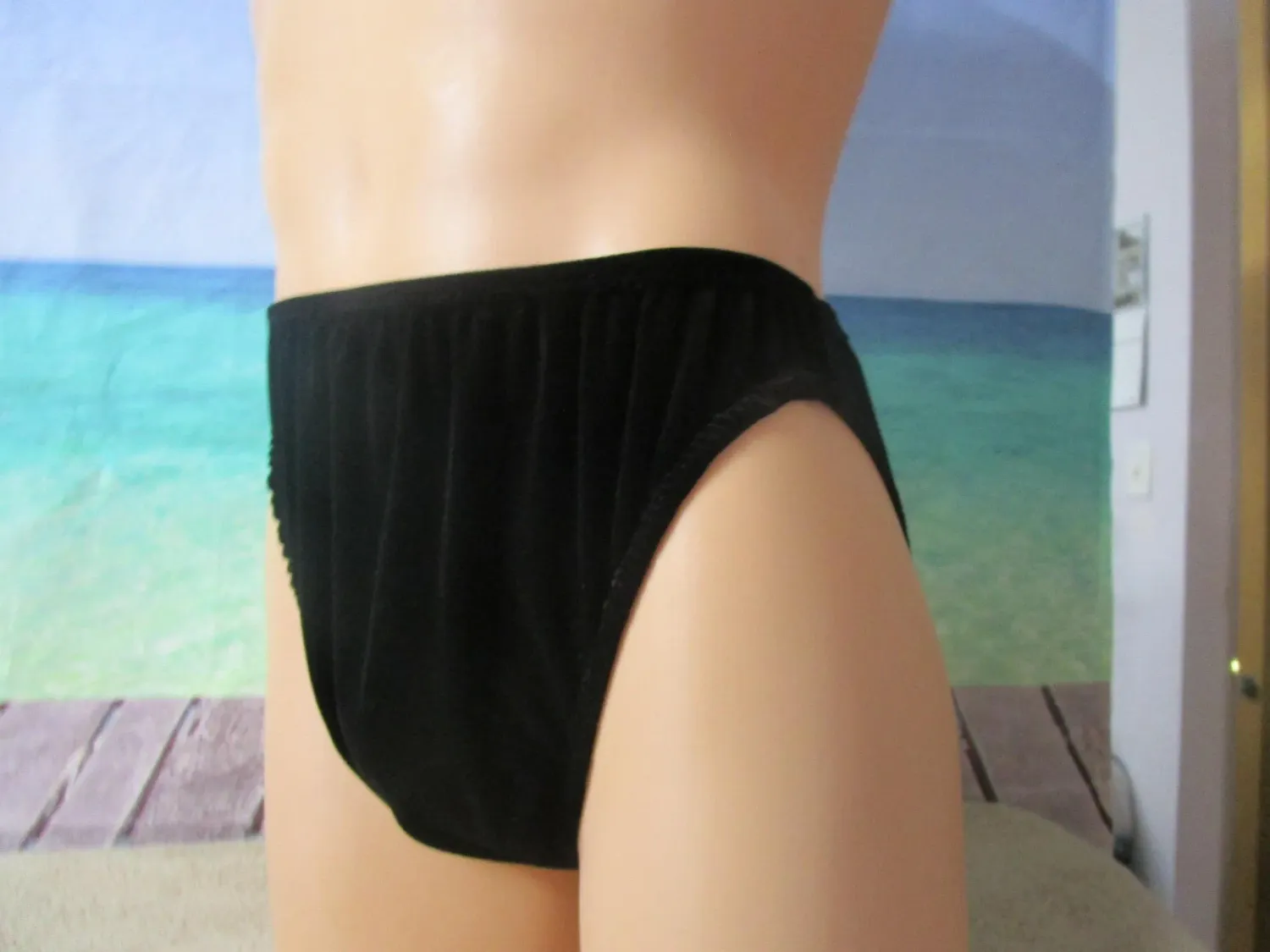 Velvet-Crushed Panne French Cut High Leg Panty