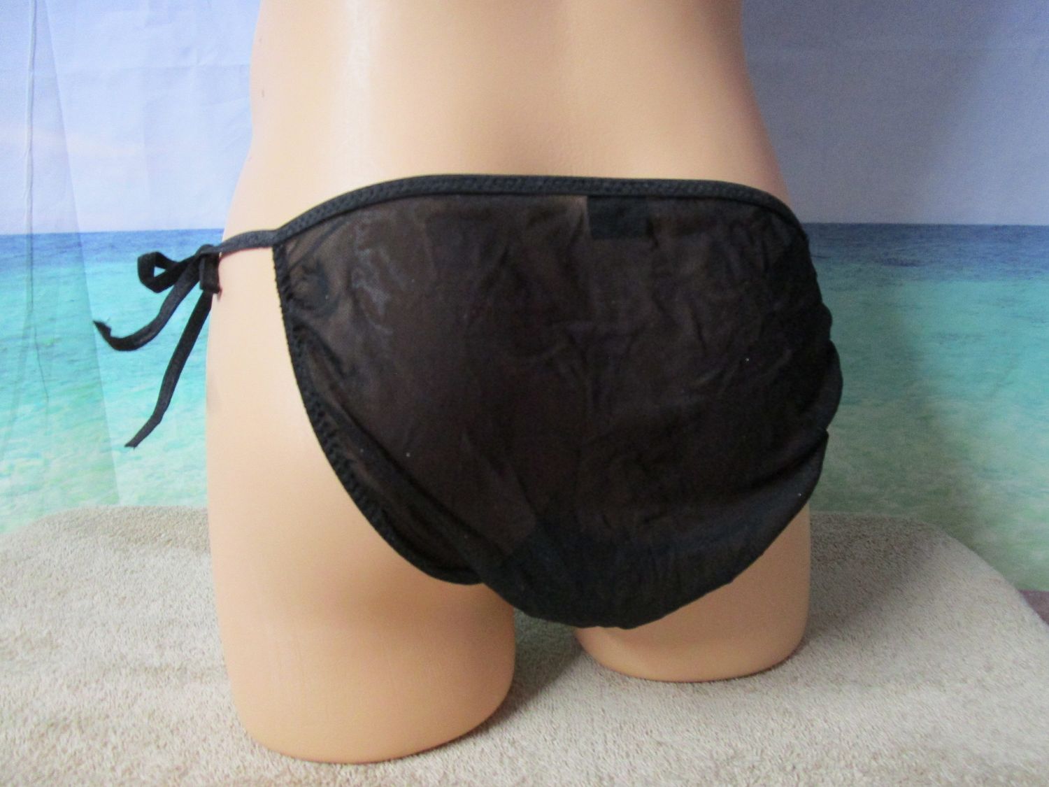 Power Mesh String Bikini, Medium Man Front, Side Ties