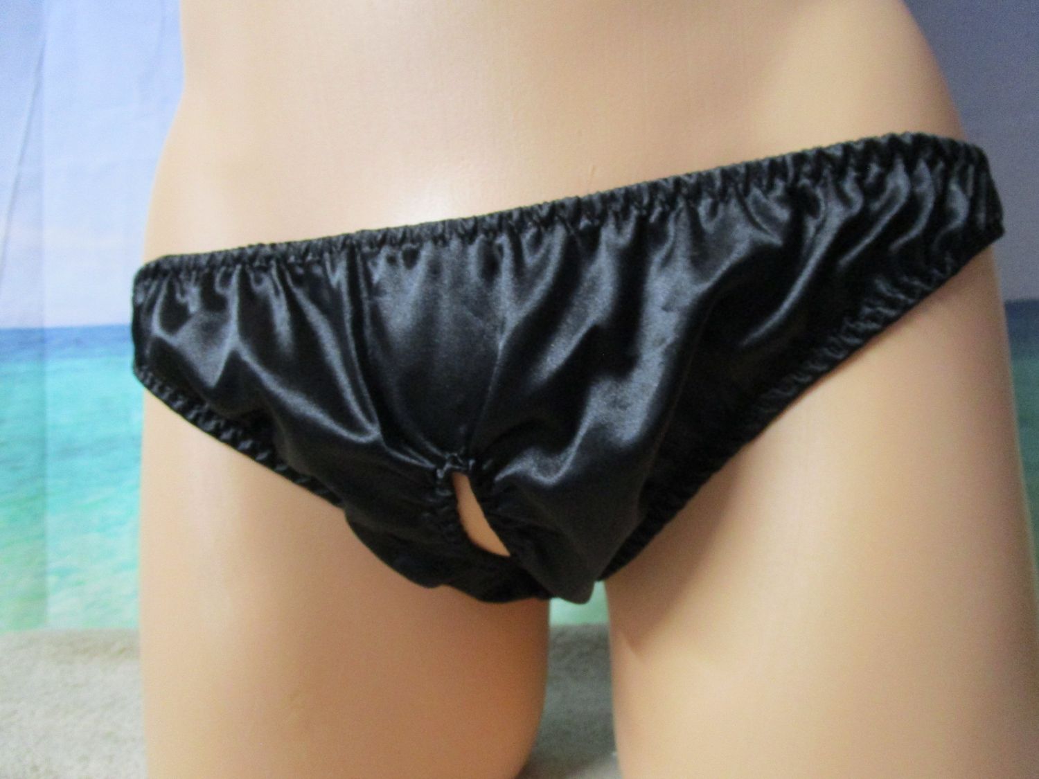 Brushed Knit Crotchless Bikini, Medium Man Front