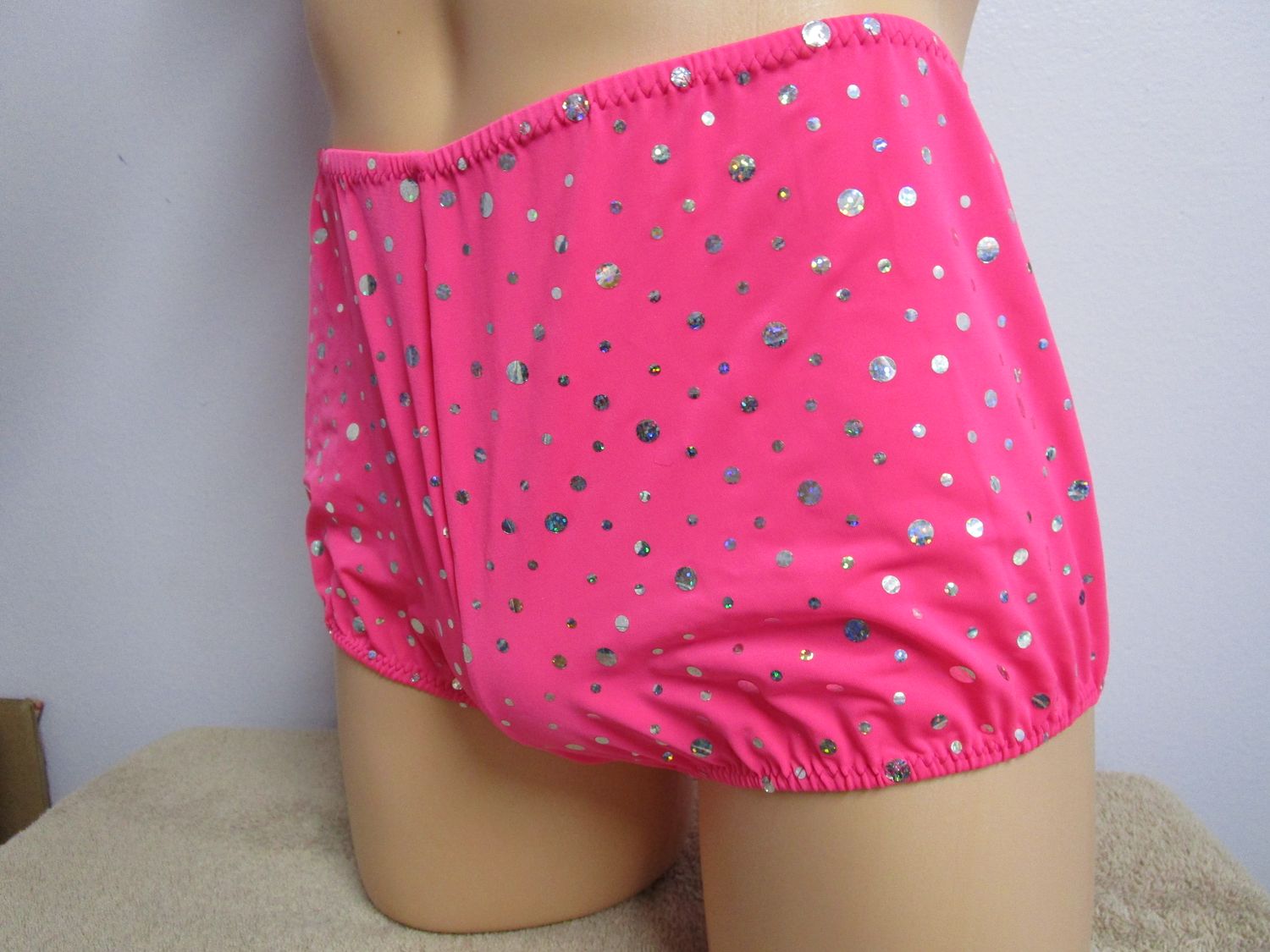 Metallic Spandex Prints Boy Cut Shorts