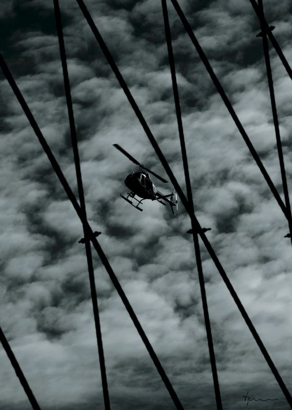 HELICOPTER - Black Edition - Premium Poster - signiert -50x70cm