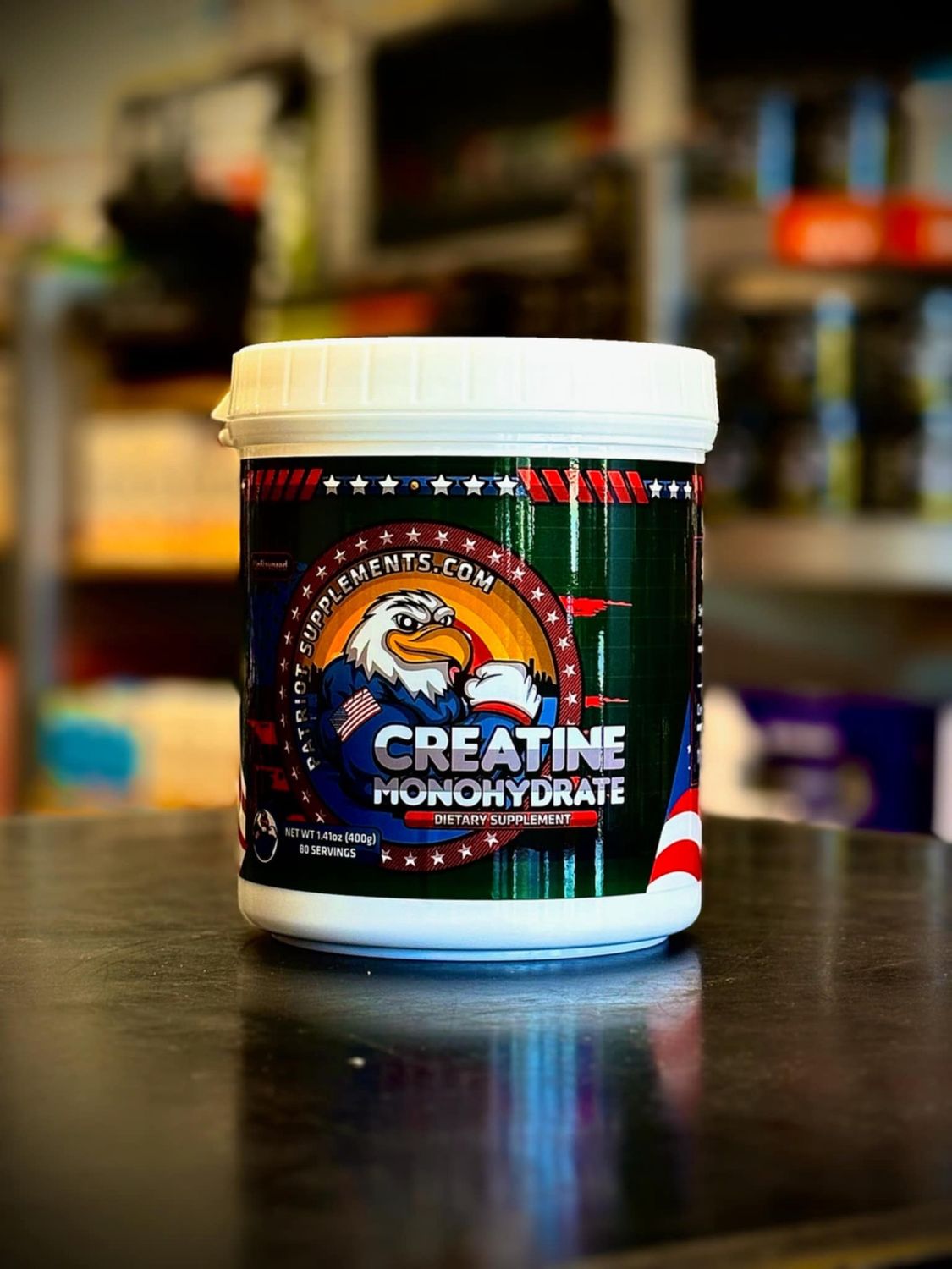 Patriot Supplements - Creatine Monohydrate Creatine Monohydrate by Patriot Supplements, 400g supports muscle growth and improves workout performance.