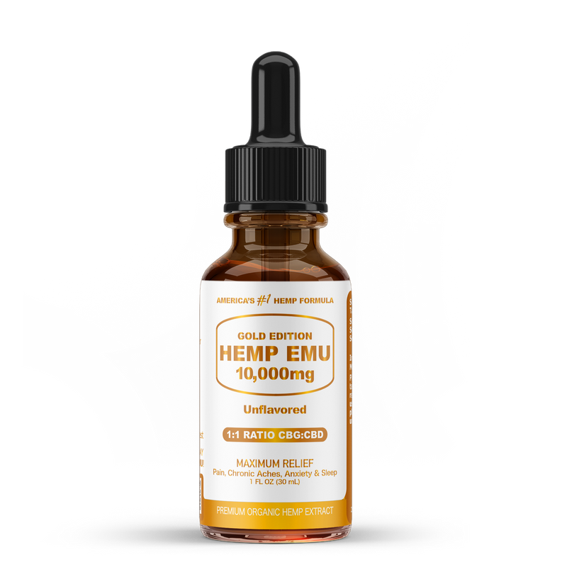 Hemp Emu Gold Edition - 10,000mg 1:1 Ratio CBG:CBD