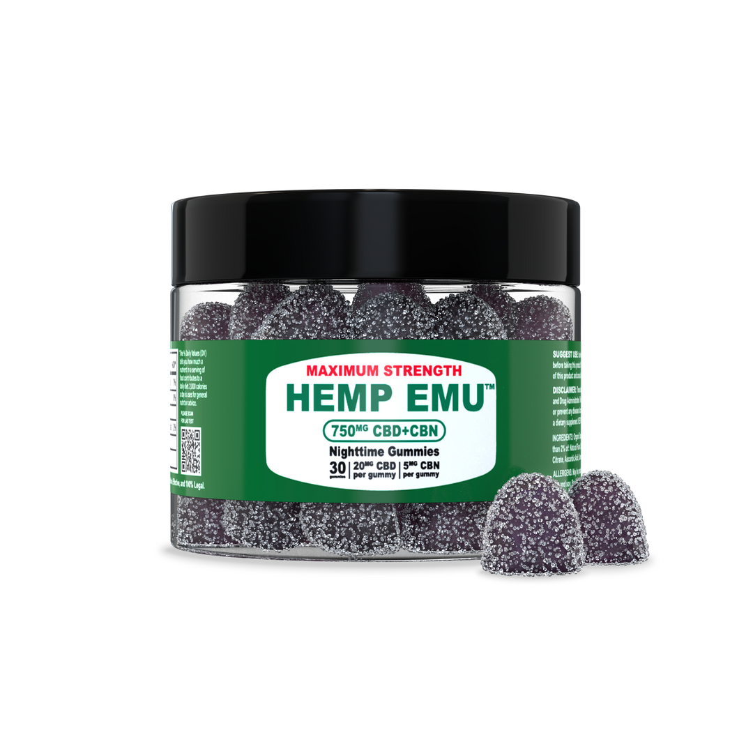 Hemp Emu 750mg Nighttime Gummies CBD+CBN