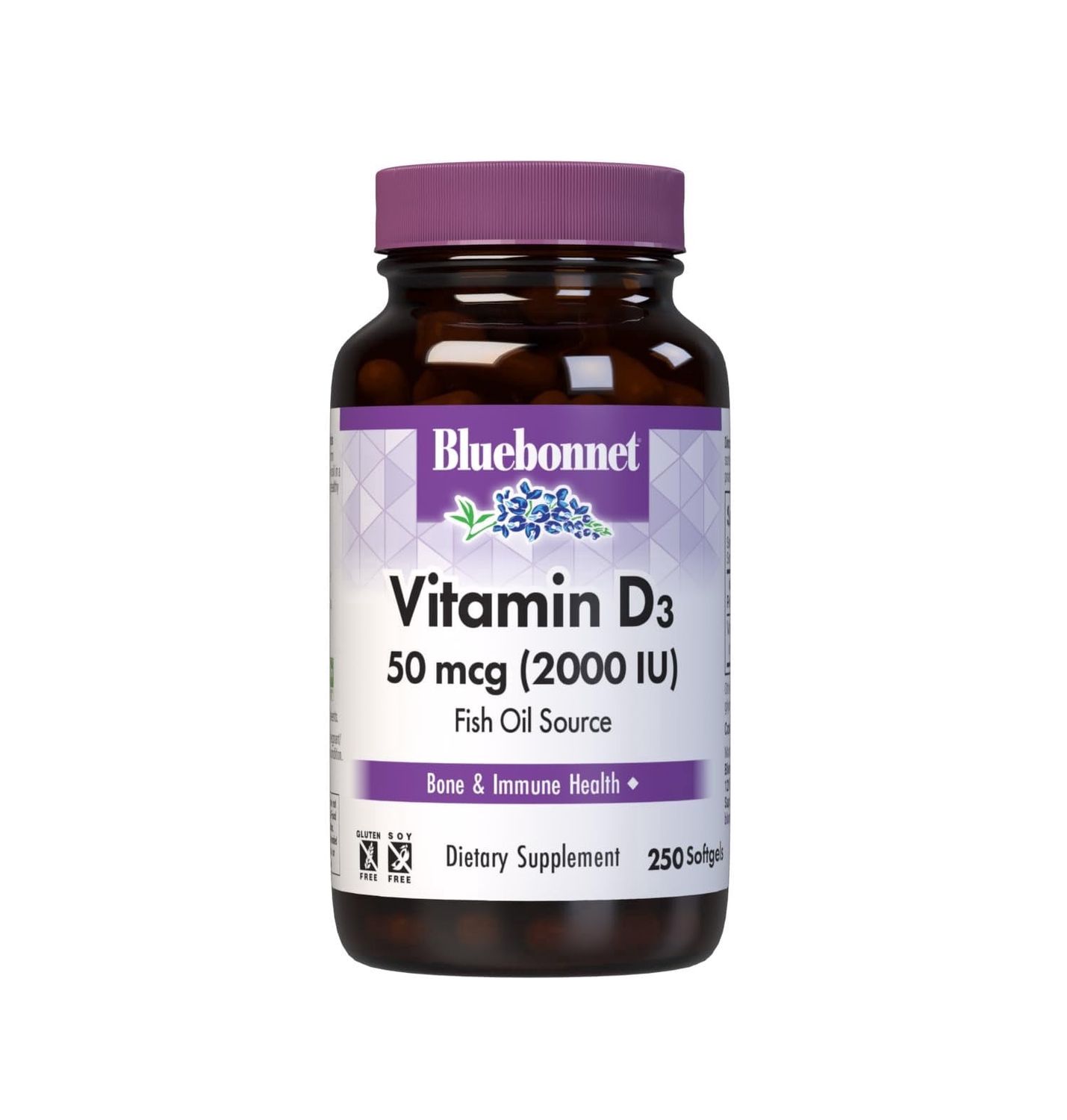 Bluebonnet - Vitamin D3 Fish oil source 250 softgels