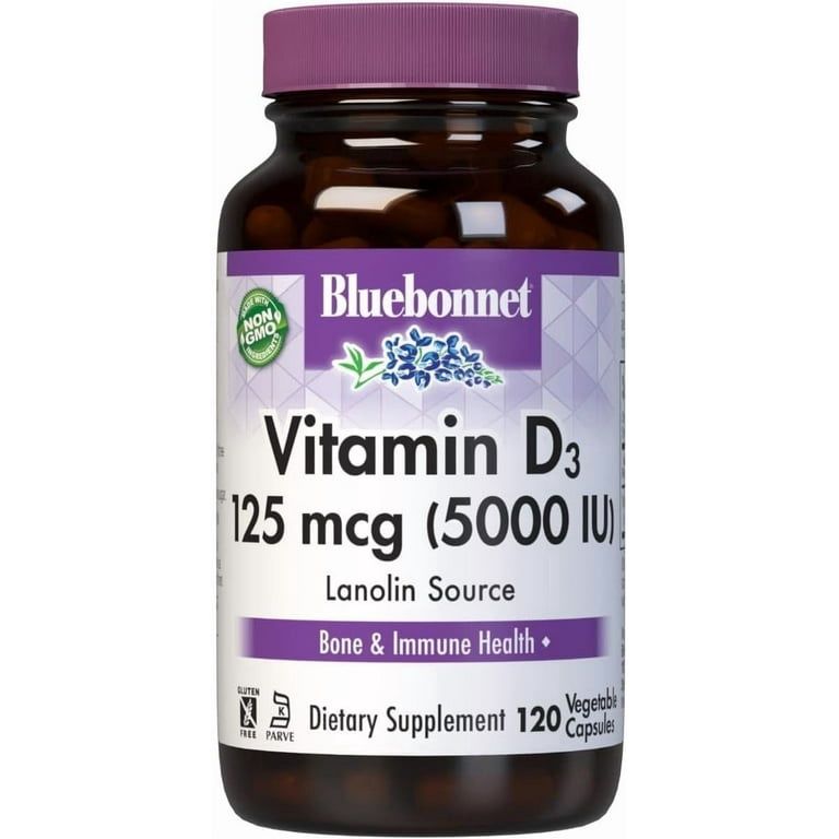 Bluebonnet - Vitamin D3 5000IU Lanolin source 120 caps