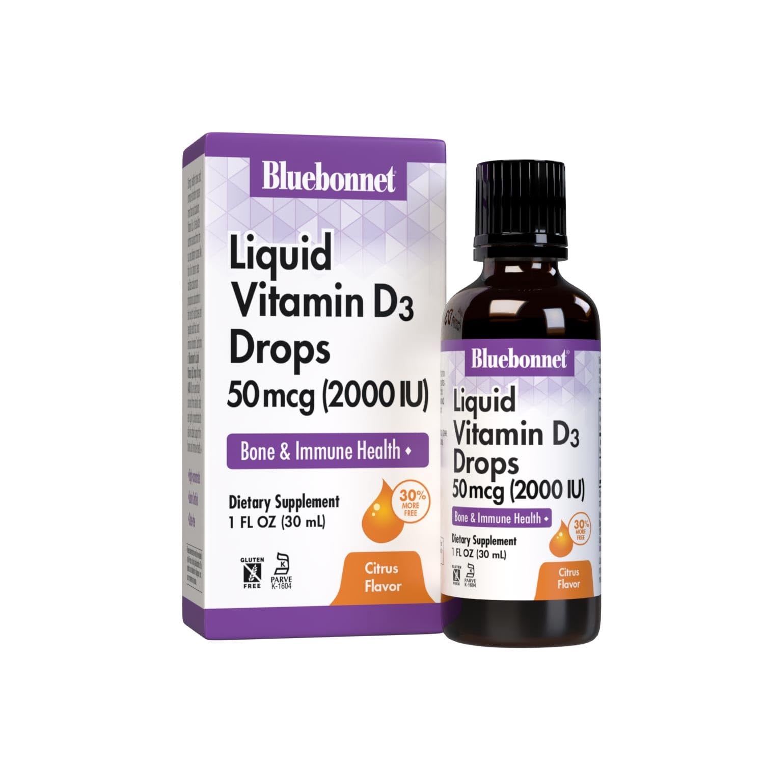 Bluebonnet - Liquid vitamin d3 drops 50mcg
