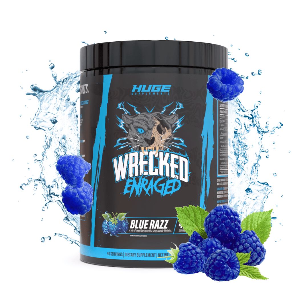 Huge Supplements - Wrecked Enraged, Flavor: Blue Razz