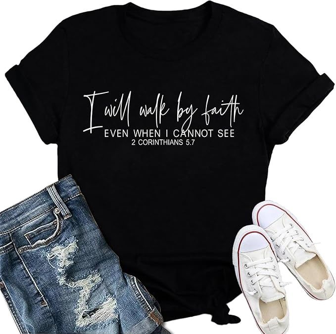 T-Shirt 2 Corinthians 5:7 (Black)