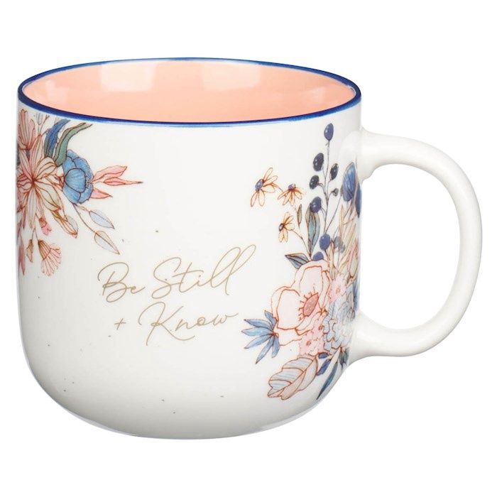 Ceramic Mug-Be Still Ps. 46:10-Pink Floral