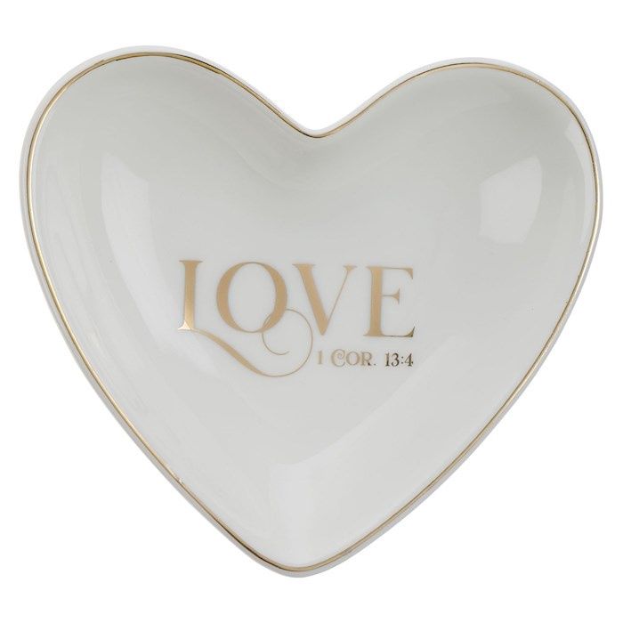 Trinket Tray Love Heart Love 1 Cor. 13:4