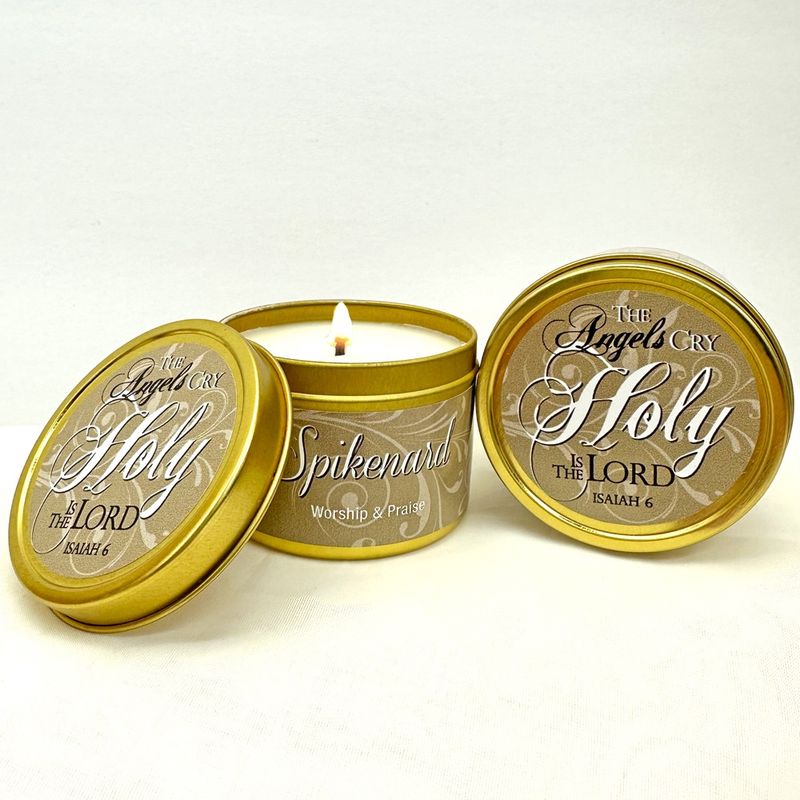 SPIKENARD SCRIPTURE TIN - &quot;THE ANGELS CRY HOLY&quot;