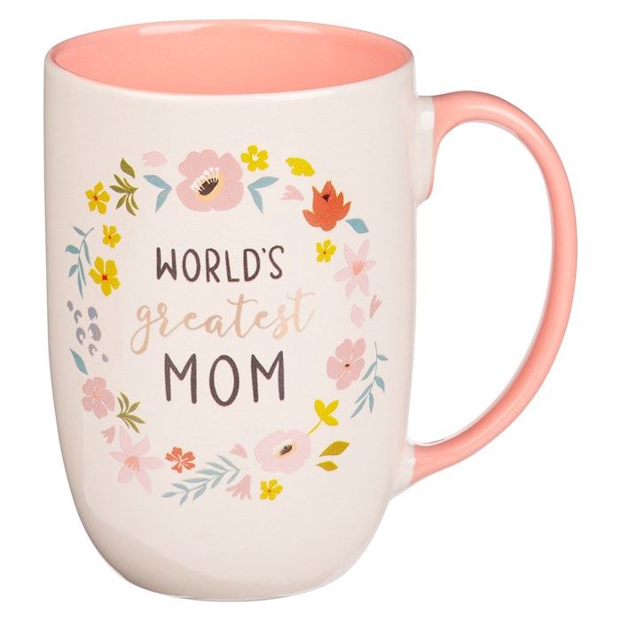 Ceramic Mug-World&#39;s Greatest Mom-Floral