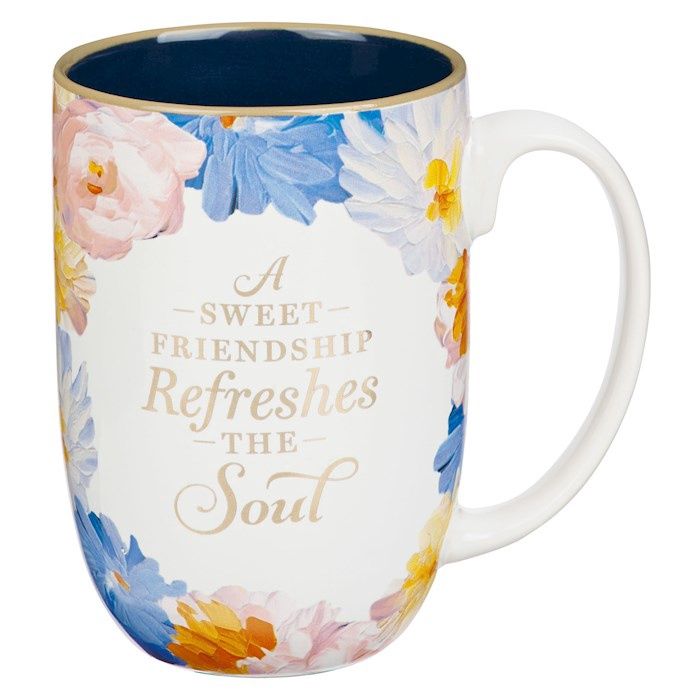 Ceramic Mug-Sweet Friendship-Painted Floral