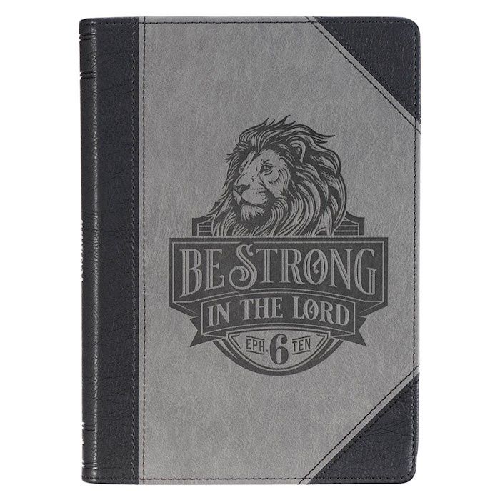 Journal Classic Faux Leather-Lion Be Strong in the Lord Eph. 6:10