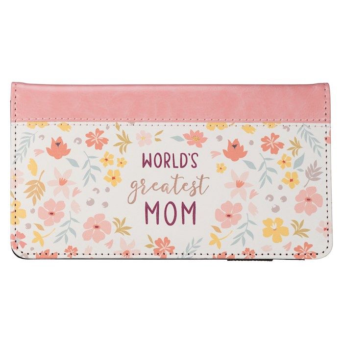 Checkbook/Wallet-World&#39;s Greatest Mom-Floral Print