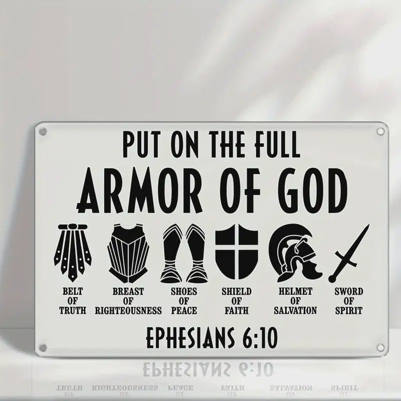 Put on the Full Armor of God&quot; Ephesians 6:10-Metal Wall Hanging
