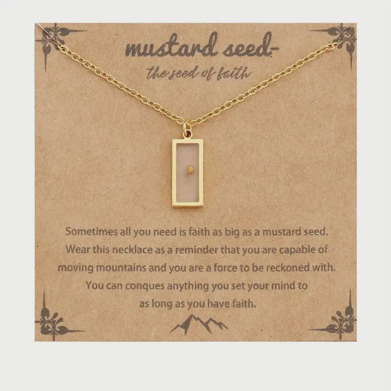 Mustard Seed Necklace-Rectangle
