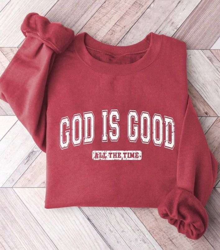 God Is Good Sweater Red