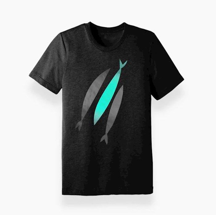 Tee Shirt-Three Fish-The Chosen-Black, Size: XXL