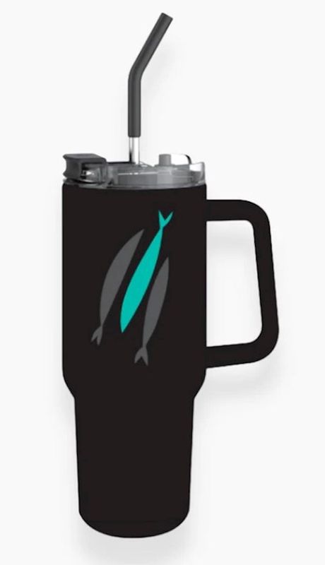 Tumbler-Three Fish-The Chosen-Stainless Steel-Black-40 oz