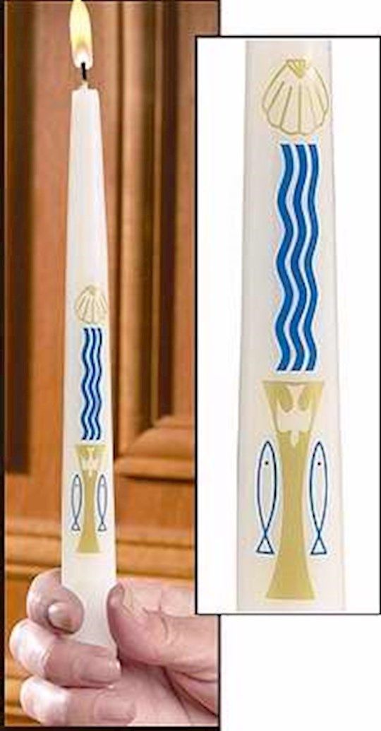 Candle-Baptismal-Baptism By Water-7/8" x 10"