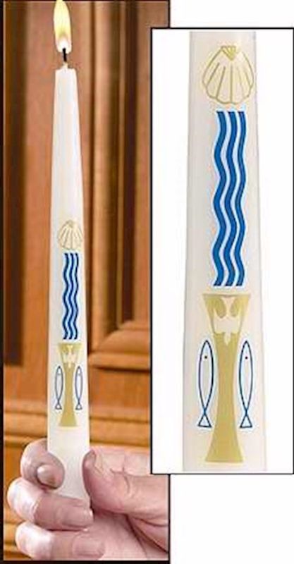 Candle-Baptismal-Baptism By Water-7/8" x 10"