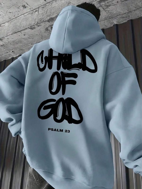 MENS HOODIE CHILD OF GOD BLUE