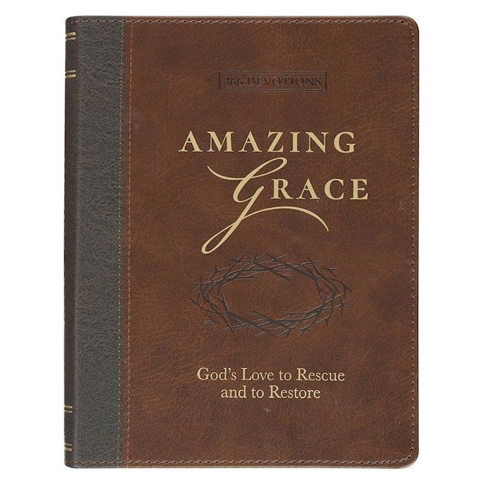 Amazing Grace: 366 Devotions-Brown Faux Leather