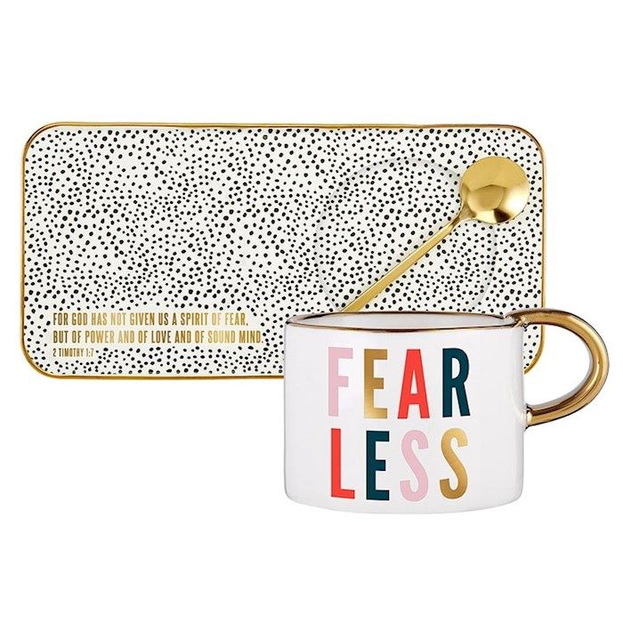 Mug With Tray-Fearless (6 Oz Mug W/9.5"  X 4.7" X 3" Tray)