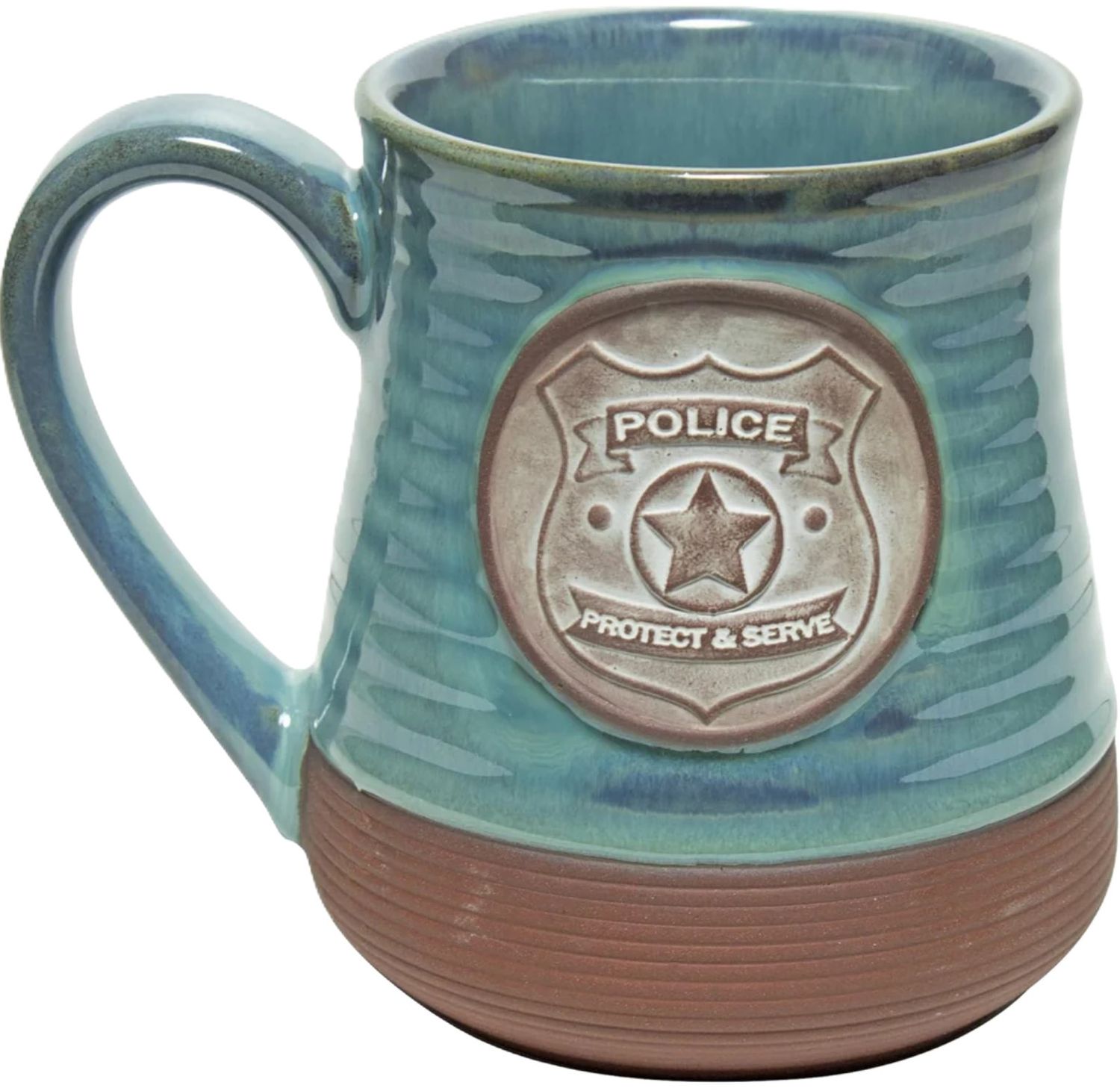 Mug-Pottery-Police Prayer-Blue