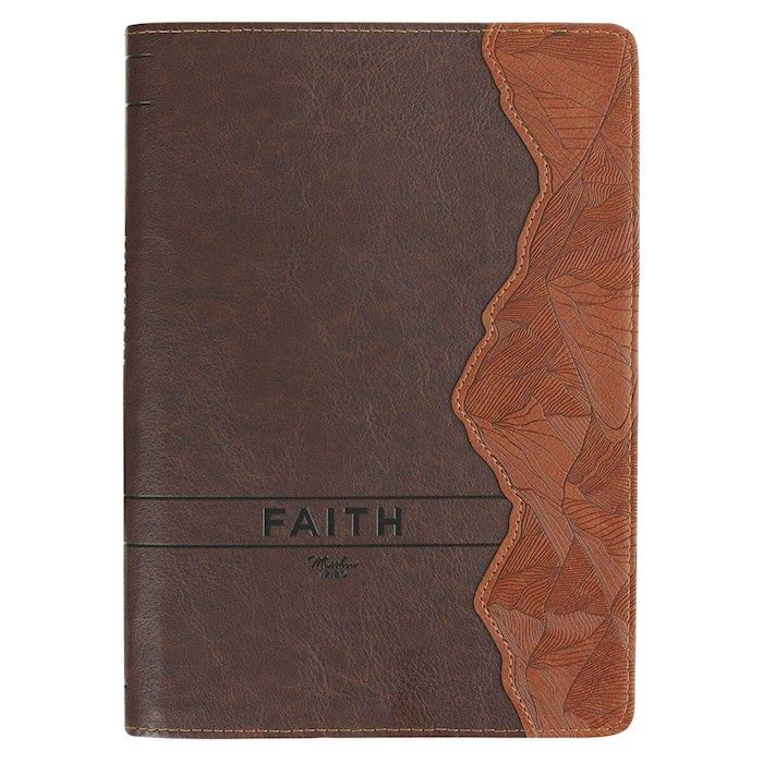 Journal Classic W/ Zip-Faith Mountains  Matt. 17:20-Brown