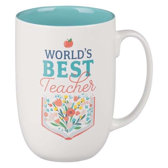 Mug-World'S Best Teacher (Ecclesiastes  2:26)-White/Teal (Mug994)