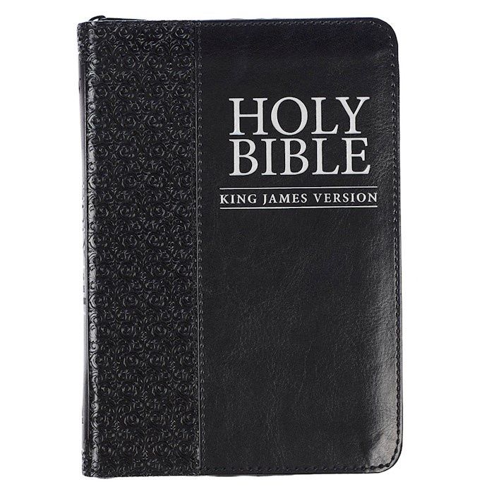 KJV Compact Bible-Black Faux Leather W/Zipper