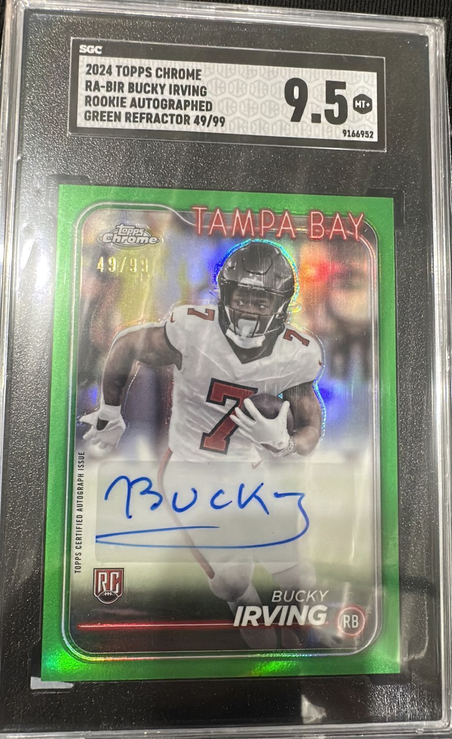 2024 Topps Chrome Bucky Irving Green Ref Auto /99 SGC 9.5