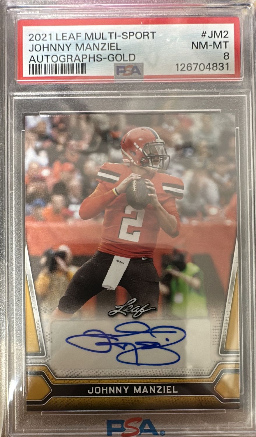 2021 Leaf Johnny Manziel Gold Auto PSA 8