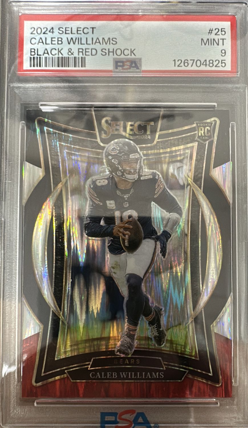 2024 Select Caleb Williams Black&amp;Red Shock PSA 9