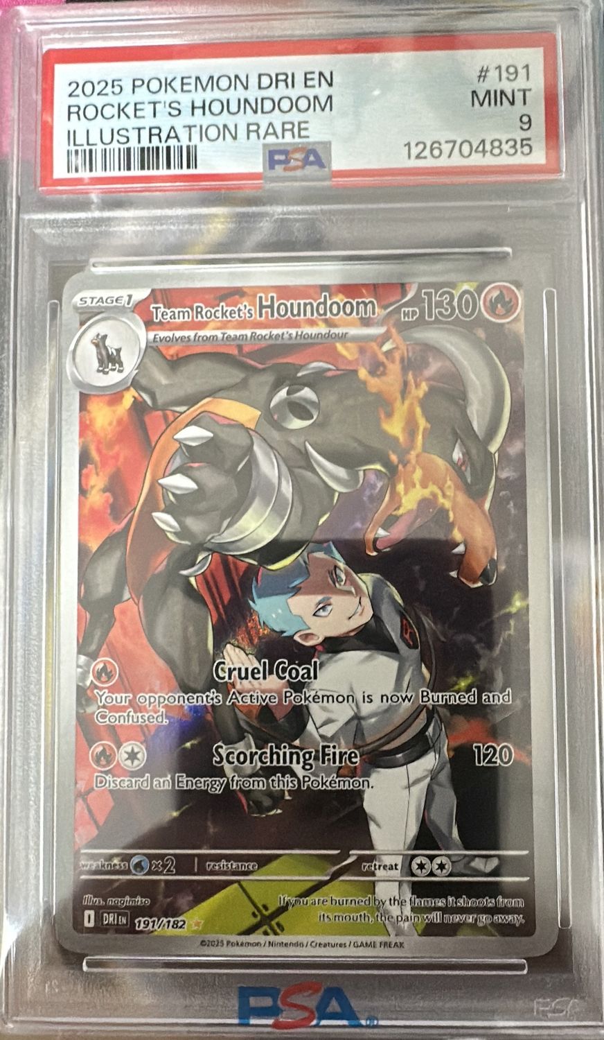 2025 Pokemon Rockets Houndoom Rare PSA 9