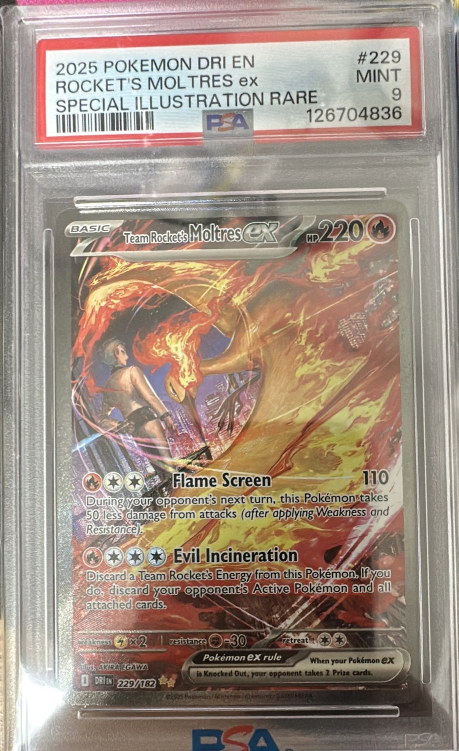 2025 Pokemon Rocket Moltres SP Rare PSA 9